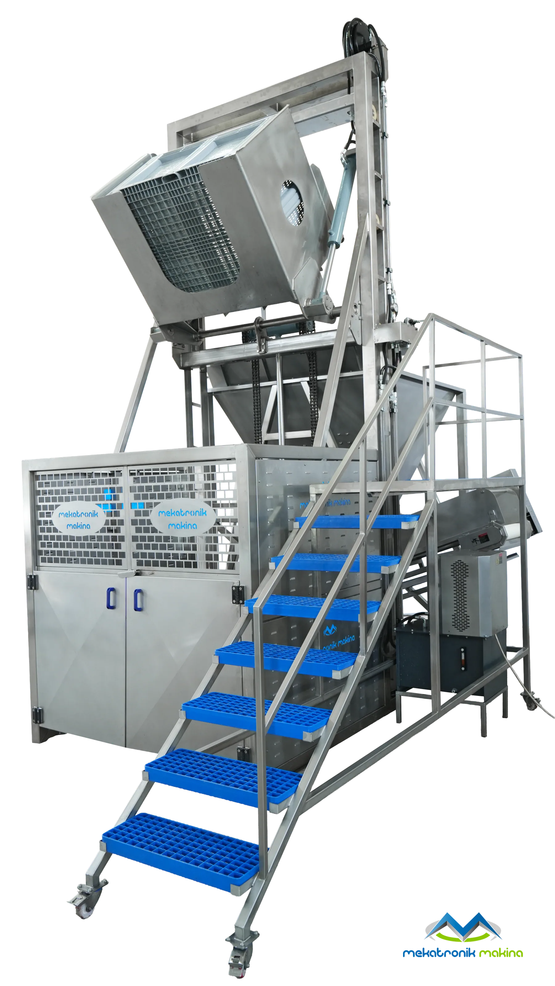 A weighing and filling station built as a custom project, with its platform and railing